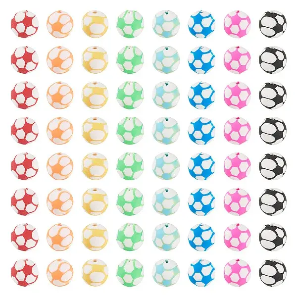 100Pcs Sports Theme Handmade Polymer Clay Beads