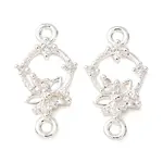 Brass Pave Clear Cubic Zirconia Connector Charms