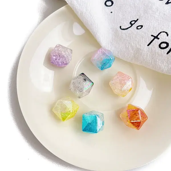 Opaque Crackle Acrylic Beads