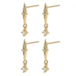 SHEGRACE Brass Micro Pave Cubic Zirconia Stud Dangle Earrings