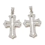 Brass Micro Pave Clear Cubic Zirconia Pendants