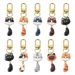 10Pcs Cat Alloy Enamel Pendant Decorations