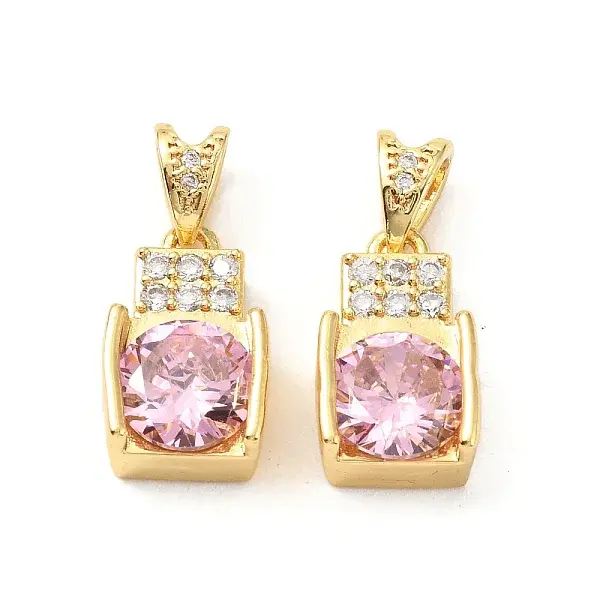 Brass Micro Pave Cubic Zirconia Pendants