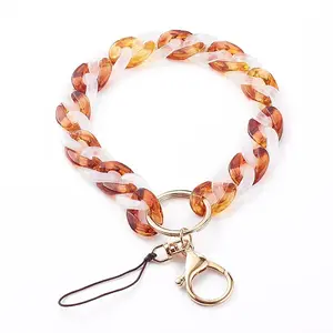 Two Tone Acrylic Curb Chain Mobile Straps