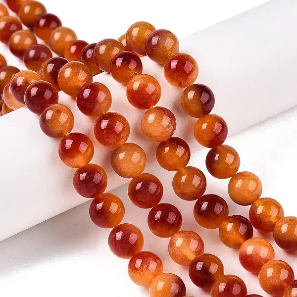 Dyed Natural White Jade Beads Strands