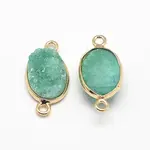 Electroplate Natural Druzy Crystal Links connectors