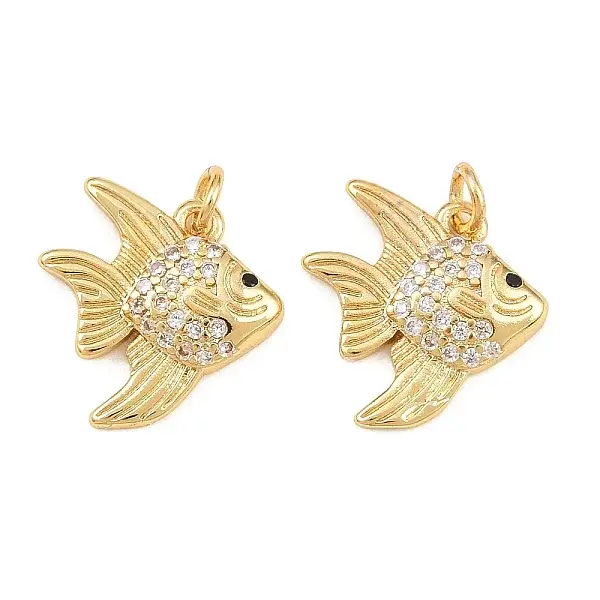 Brass Micro Pave Cubic Zirconia Charms