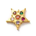 Brass Micro Pave Cubic Zirconia Pendants
