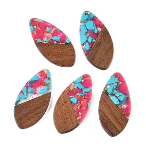 Transparent Resin and Walnut Wood Pendants