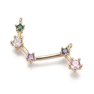 Brass Micro Pave Cubic Zirconia Pendants