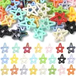 40Pcs 2 Styles Rubberized Style Opaque Acrylic Beads
