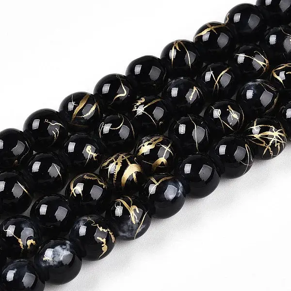 Baking Paint Glass Beads Strands