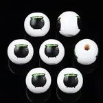 Halloween Printed Natural Wood Beads