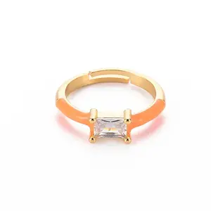Brass Enamel Cuff Rings