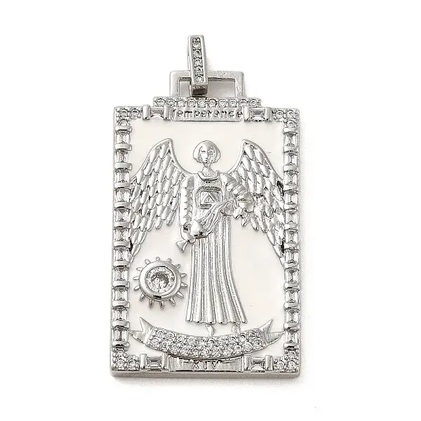 Brass Micro Pave Cubic Zirconia Pendants with Enamel