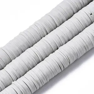 Flat Round Handmade Polymer Clay Beads