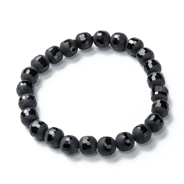 Frosted Glass Beads Stretch Bracelets