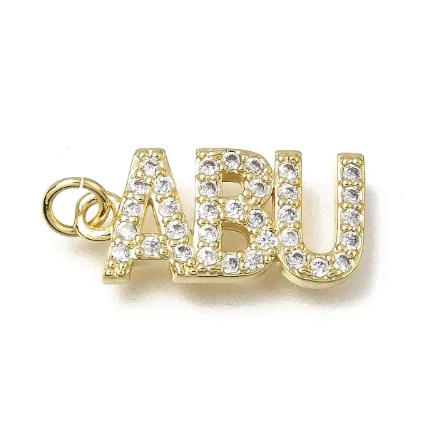 Brass Micro Pave Clear Cubic Zirconia Pendants