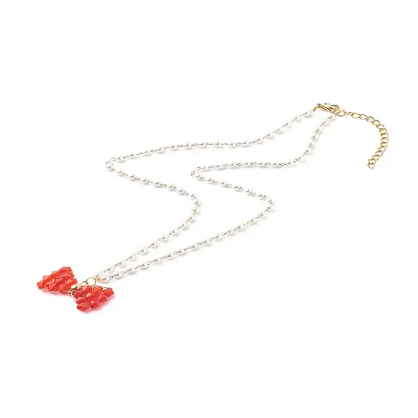 Bowknot Transparent Acrylic Pendant Necklaces