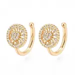 Brass Micro Pave Clear Cubic Zirconia Cuff Earrings