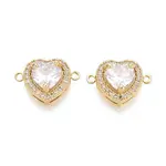 Brass Pave Clear Cubic Zirconia Connector Charms