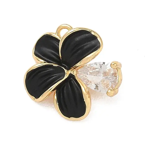 Brass Pave Clear Cubic Zirconia Charms