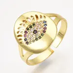 Brass Micro Pave Cubic Zirconia Cuff Rings