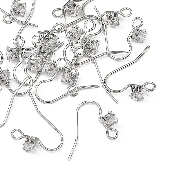 SHEGRACE Brass Pave Cubic Zirconia Earring Findings