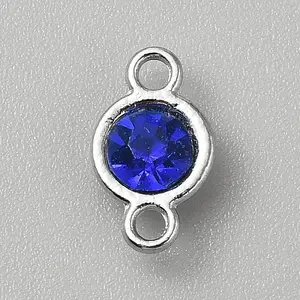 Faceted Glass Flat Round Connector Charms
