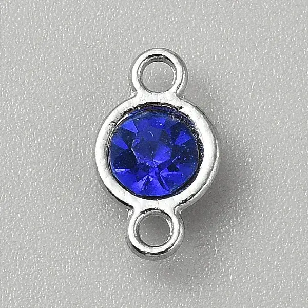Faceted Glass Flat Round Connector Charms