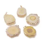 Dyed Natural Druzy Solar Quartz Crystal Pendants