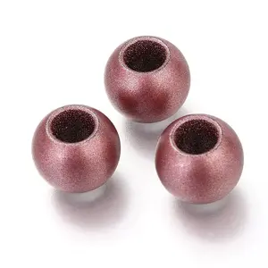 Matte Spray Painted Acrylic European Beads