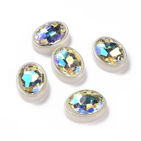 Rainbow Iridescent Plating Acrylic Cabochons