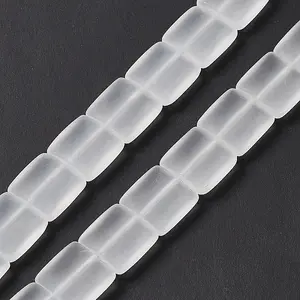 Transparent Frosted Glass Beads Strands