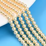 Baking Paint Pearlized Glass Pearl Bead Strands