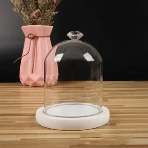 Diamond Shaped Top Clear Glass Dome Cover
