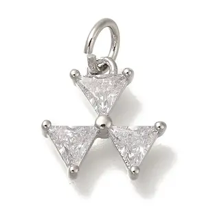 Rack Plating Brass Micro Pave Cubic Zirconia Charms