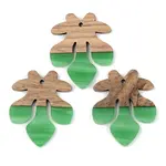 Opaque Resin & Walnut Wood Pendants
