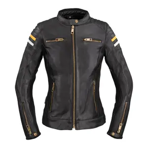 Dámská kožená moto bunda W-TEC Stripe Lady černá M