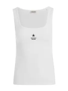 GUESS JEANS Top  čierna / biela