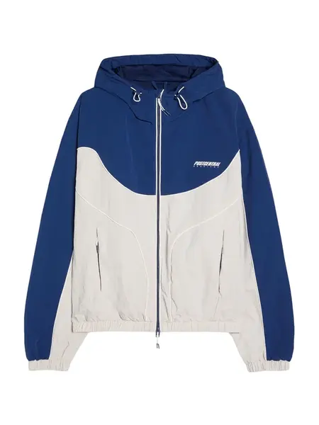 Bershka Prechodná bunda  modrá / biela