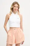 Lacoste crop top dámský bavlněný s elastanem