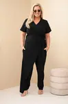 Kesi Dámský plus size overal s vázáním