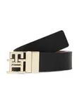 TOMMY HILFIGER Opasky 'TH Monogram Plaque Buckle Reversible'  koňaková / čierna
