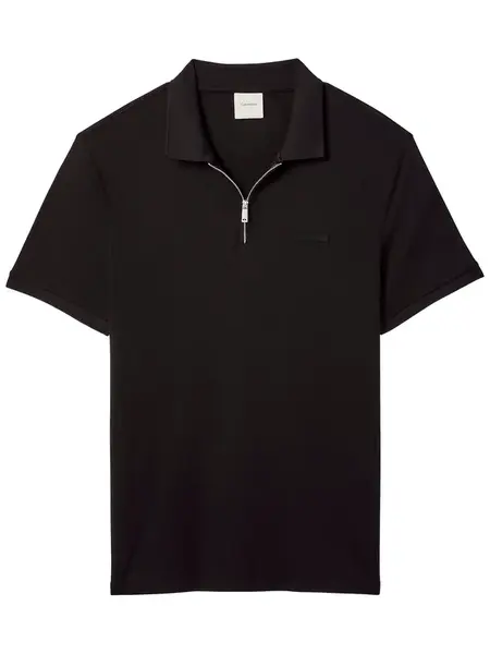 Calvin Klein Tričko 'Slim Fit Quarter-zip'  čierna
