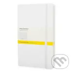 Moleskine – biely zápisník (malý, štvorčekový, pevná väzba)