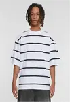 Men's striped T-shirt with oversized sleeves white/black