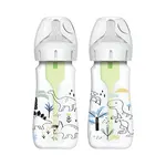 Dojčenská fľaša Dino options+ Wide Neck 270 ml Anti-colic – 2 ks (WB92026)