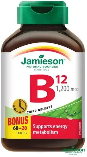 JAMIESON VITAMÍN B12 METYLKOBALAMÍN 1200 μg