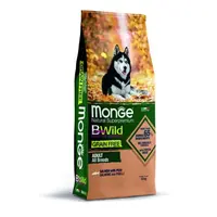 MONGE BWild Grain Free Adult 12kg bezobilninové kompletné krmivo pre dospelých psov všetkých plemien s lososom a hráškom